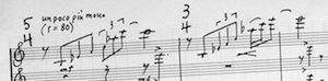 Notenauszug des Komponisten Enrico Lavarini